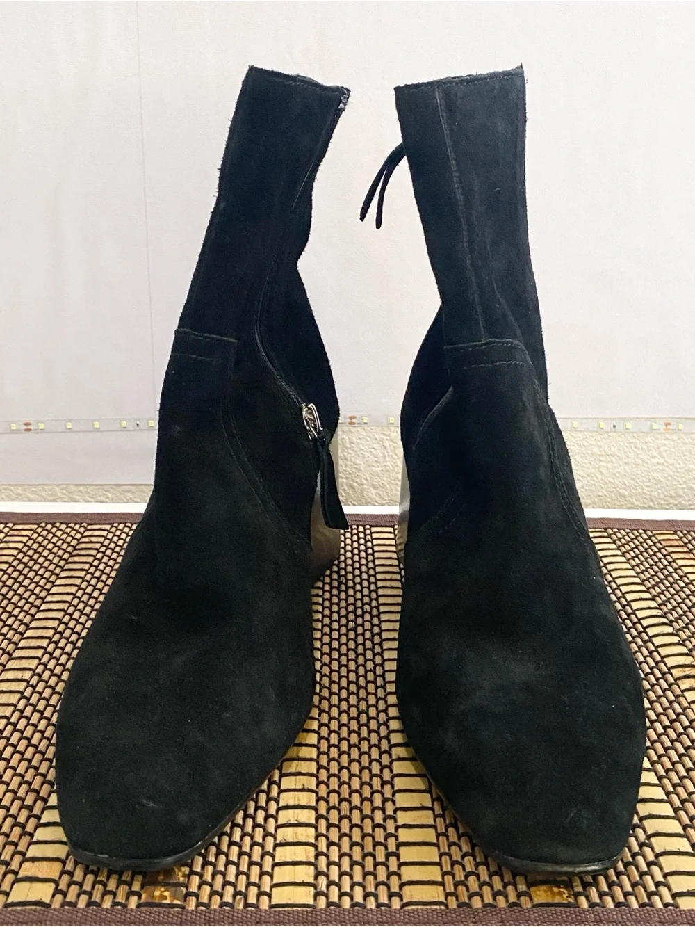 Blondo Salome Waterproof Cow Suede Ankle Boots Black Block Heel 9.5M